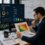 Project risk manager reviewing risk analysis and response plans